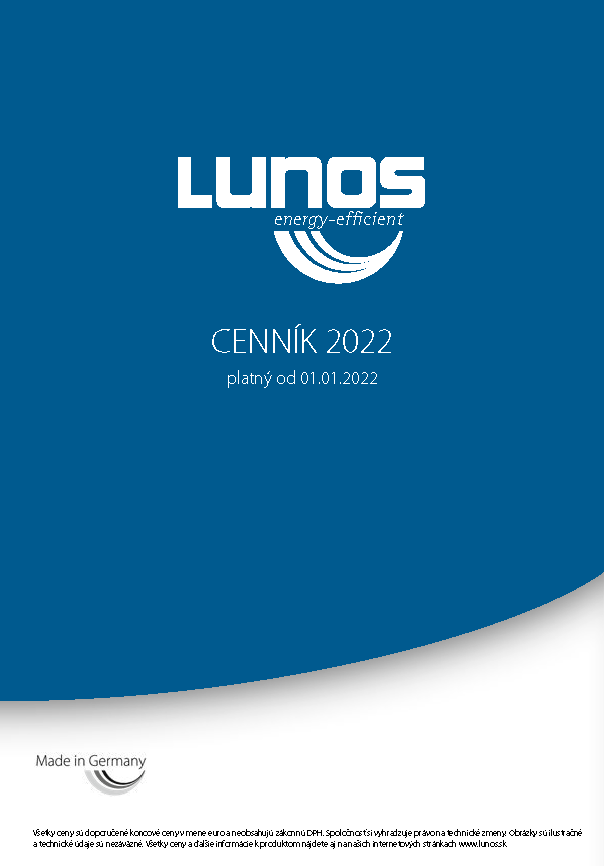 Cenník LUNOS SLovensko pre rok 2022